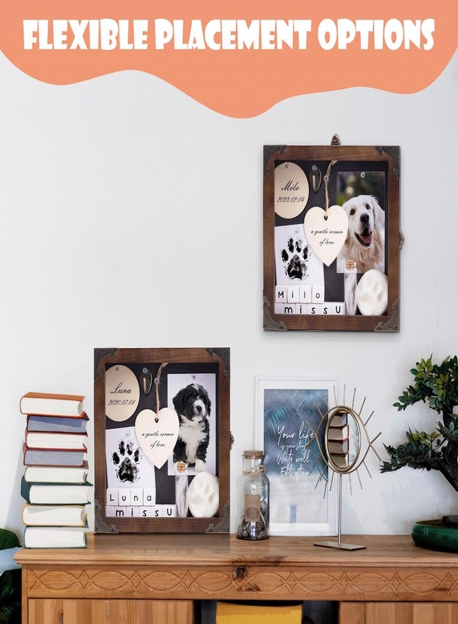 DigNew 8.6'' Pet Memorial Shadow Box, Customizable Display Case for Dog Cat, Paw Print Hair Preservation, Picture Frame with Paw Print Kit Ashes Fur Jar as Pet Loss Sympathy Gift - Image 4